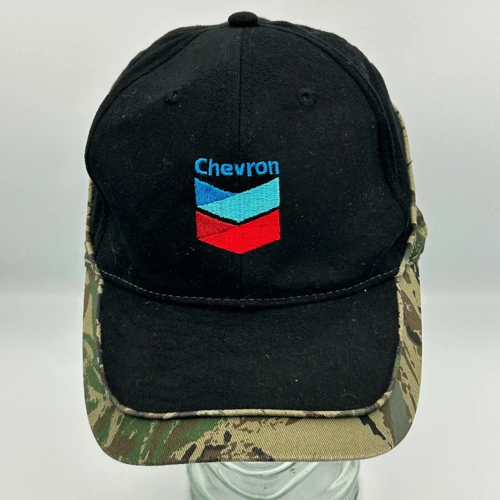Chevron Strapback Hat Dad Cap Black Camo Embroidered Logo Red Blue Otto Gas